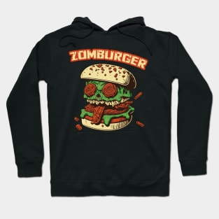 ZOMBURGER, Zombie Burger Illustration Hoodie